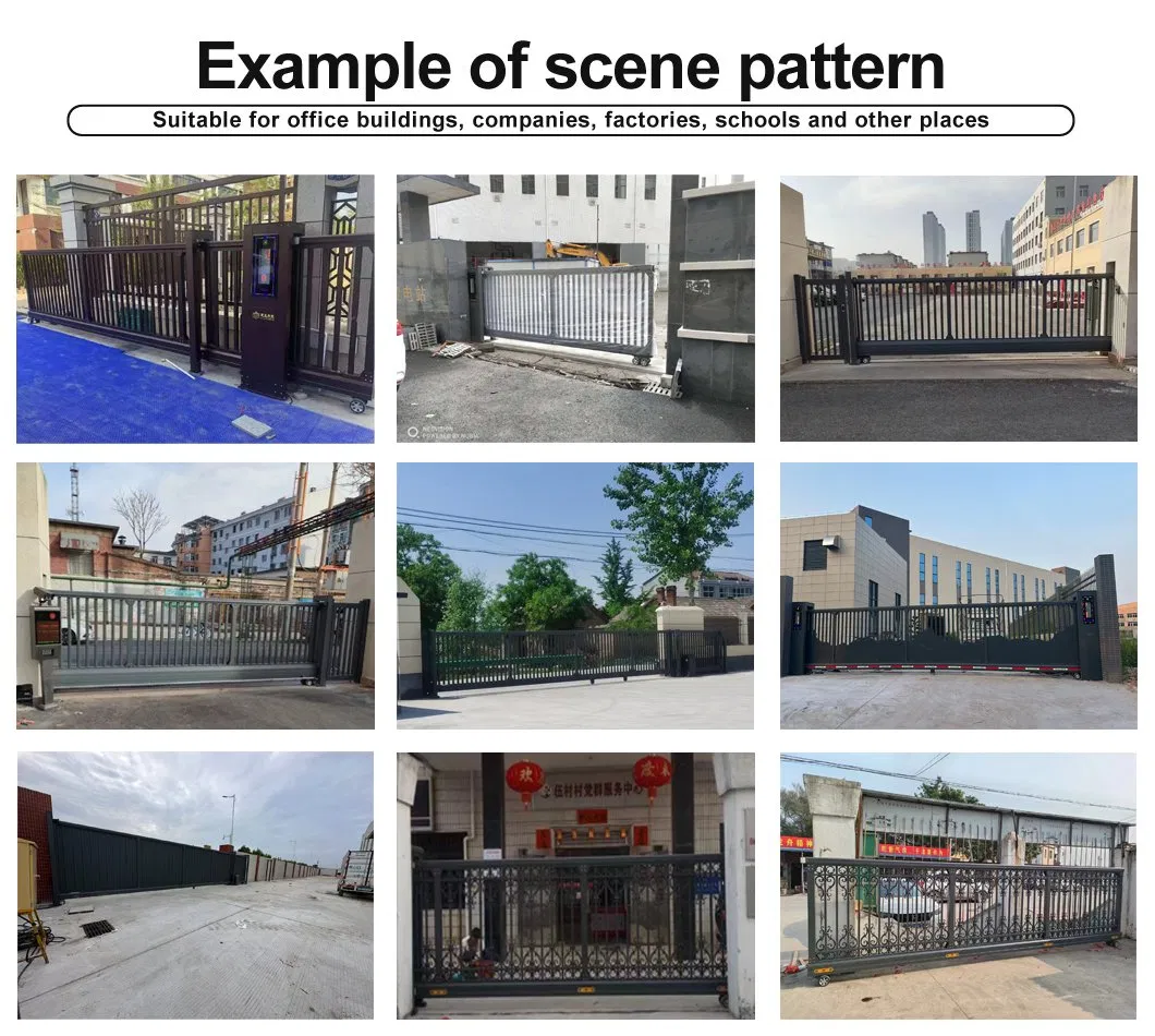 Aluminum Alloy Electric Telescopic Translation Straight Automatic Sliding Gate for Villa and Factory