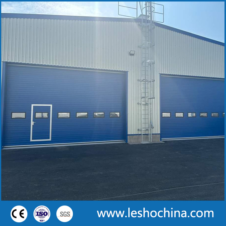 Big Door Opening Size Wind Resistant Industrial Lift Overhead Sectional Sliding Door PU Foam Insulated Vertical High Lifting Gate for Factory Warehouse