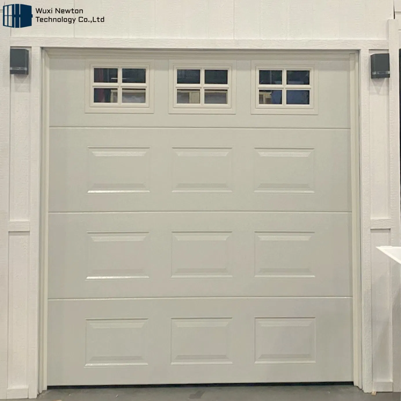 Newton Aluminum Steel PU Foam Sandwich Panel Insulated Automatic Sectional Garage Door