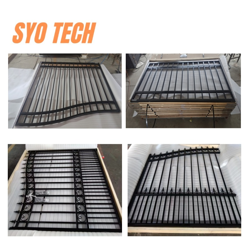 Factory Supplier Custom Main Modern Entrance Design Security Dual Swing Wrought Iron Driveway Gates for Farm Houses/Home/Residential/Steel/Cantilever/Metal