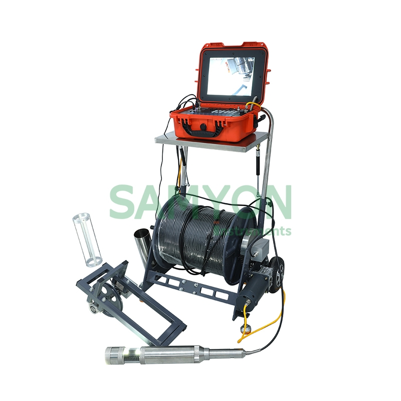300m Downhole Water Well Borehole Inspection Camera Electric Winch 360 Degree Rotate