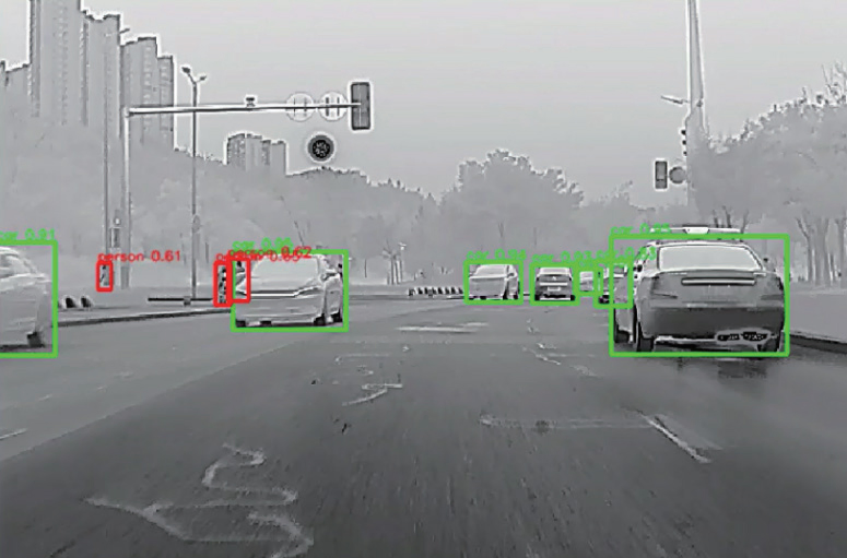 430m Detection Ai Drive Assist Aftermarket Dash Camera Long Wave Infrared Thermal Imaging Night Vision Passenger Car Front View Camera