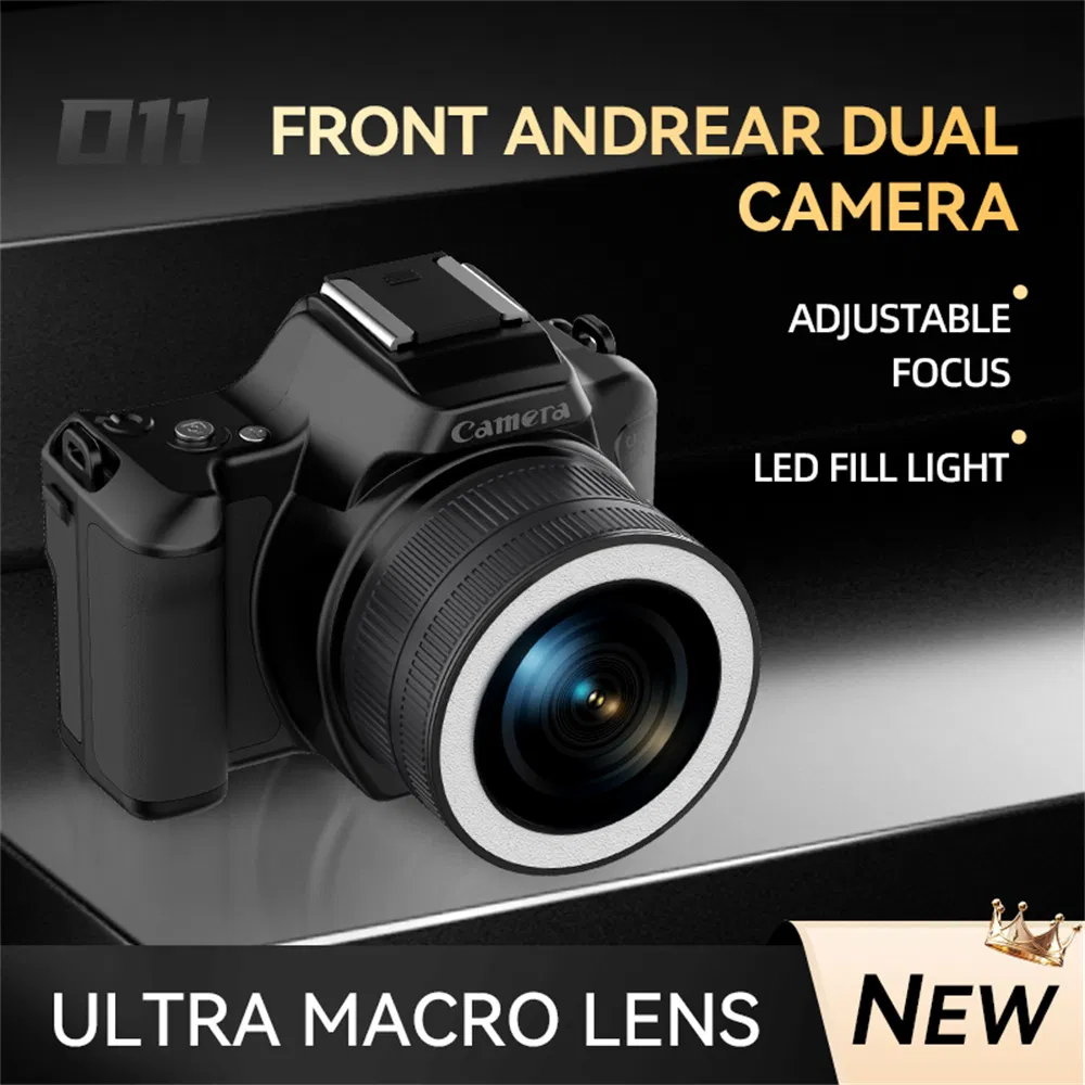 D11 Mini Camera - 48MP, HD Video, DSLR Style, 64G Card, Black