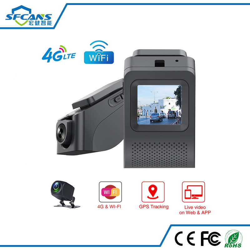 4G Taxi Fleet Management Car Dual Lens 4G Dash Camera WiFi GPS