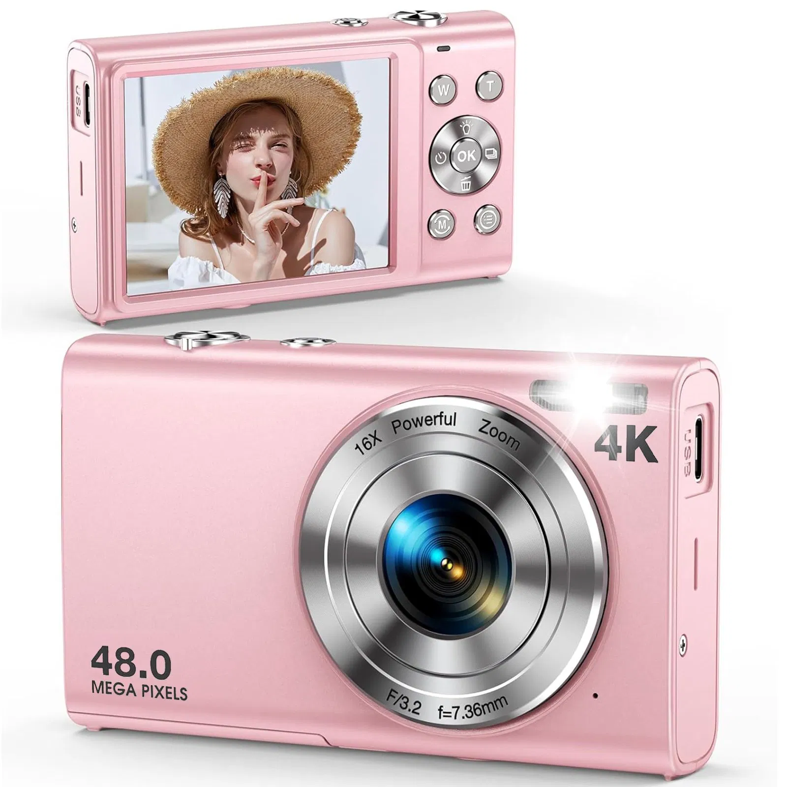 DC402-Af 4K Kids Teens 48MP Digital Camera Auto Focus 16X Digital Zoom Vlogging Camera