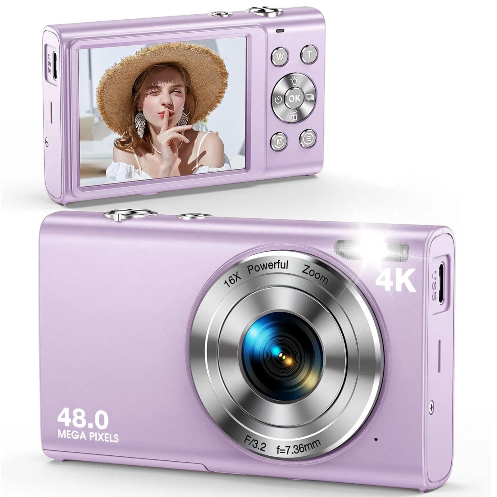 DC402-Af 4K Kids Teens 48MP Digital Camera Auto Focus 16X Digital Zoom Vlogging Camera