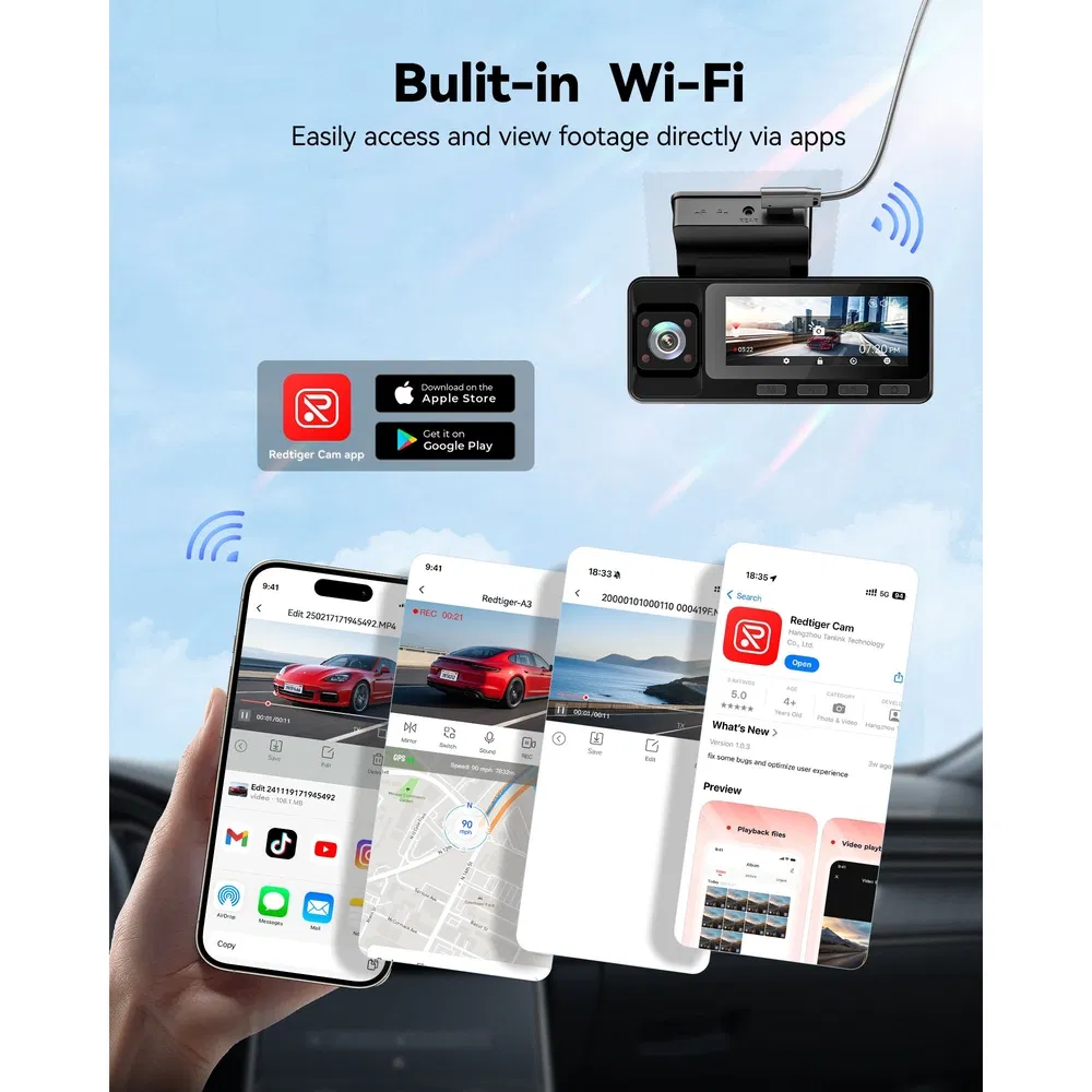 Redtiger Dealer A3 Night Vision Car Dash Camera Driving Recorder Car Black Box