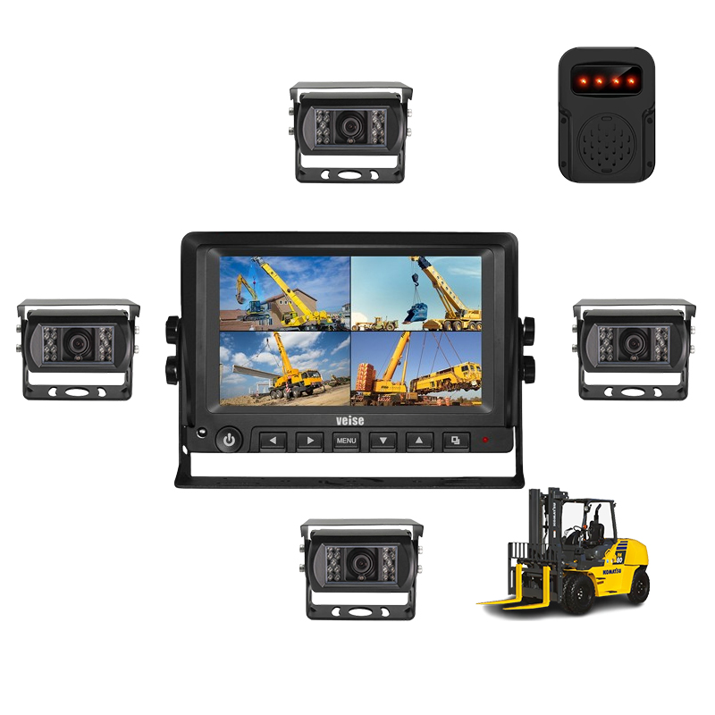 Ai Bsd Blind Spot Detection System Vehicle and Pedestrian Active Detection Anti Collision Warning Forklift System Quad View