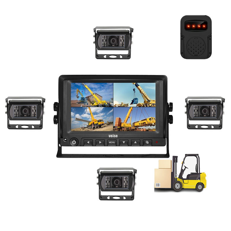 Ai Bsd Blind Spot Detection System Vehicle and Pedestrian Active Detection Anti Collision Warning Forklift System Quad View