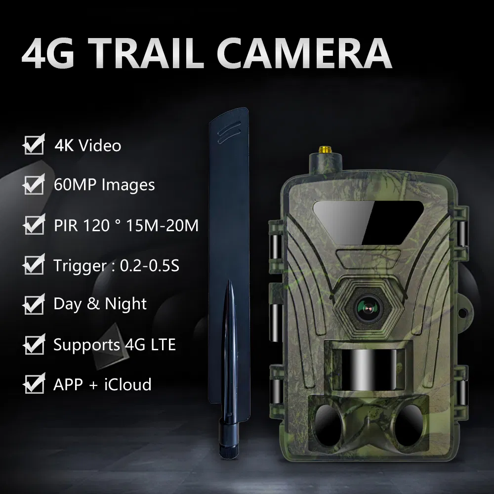 4G Hunting Camera APP Support Live Streaming 4K 60MP Wildlife Trail Camera
