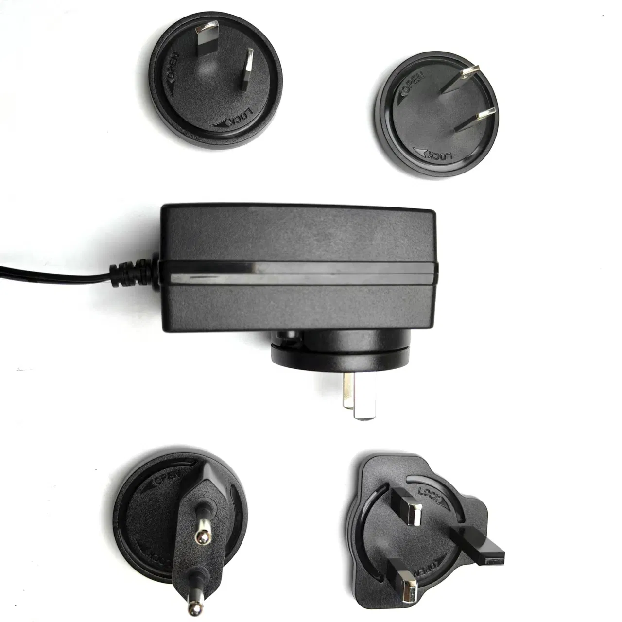 Interchangeable Plug Type Wall Mount Power Adapter with Worldwide Approved Certifications