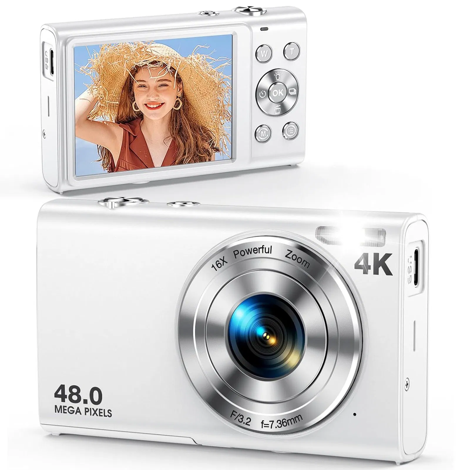 DC402-Af 4K Kids Teens 48MP Digital Camera Auto Focus 16X Digital Zoom Vlogging Camera