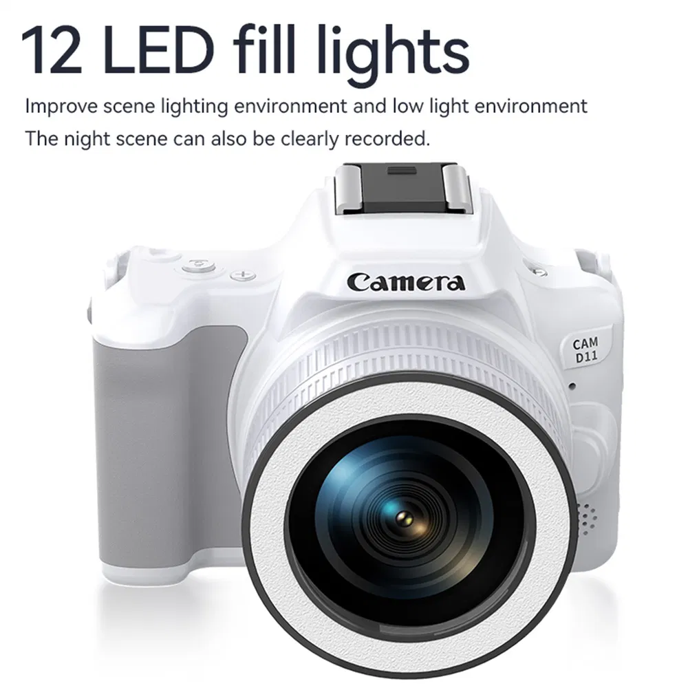 D11 Mini Camera - 48MP, HD Video, DSLR Style, 64G Card, Black