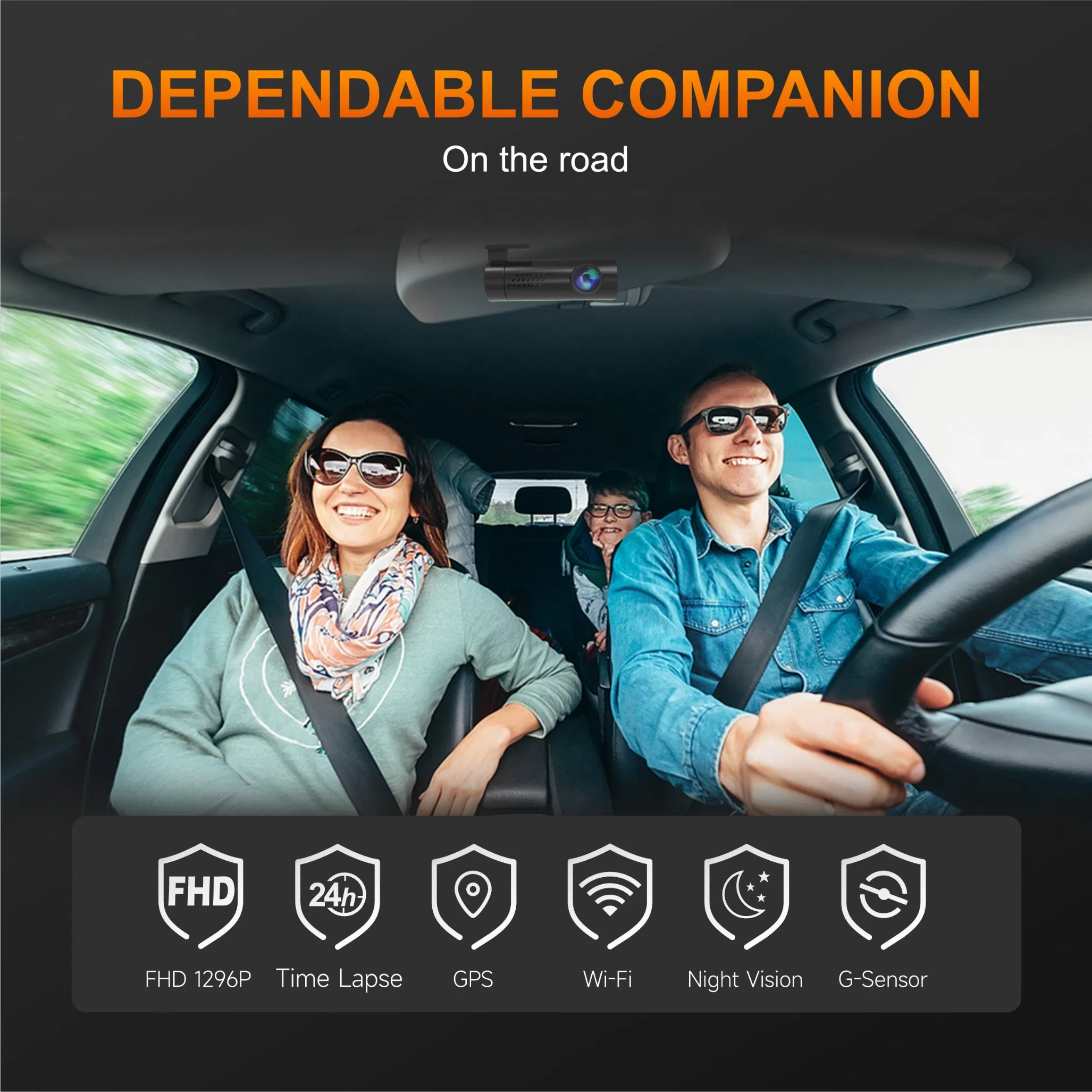 Ultra HD Front Dash Camera with GPS Tracking and Night Vision