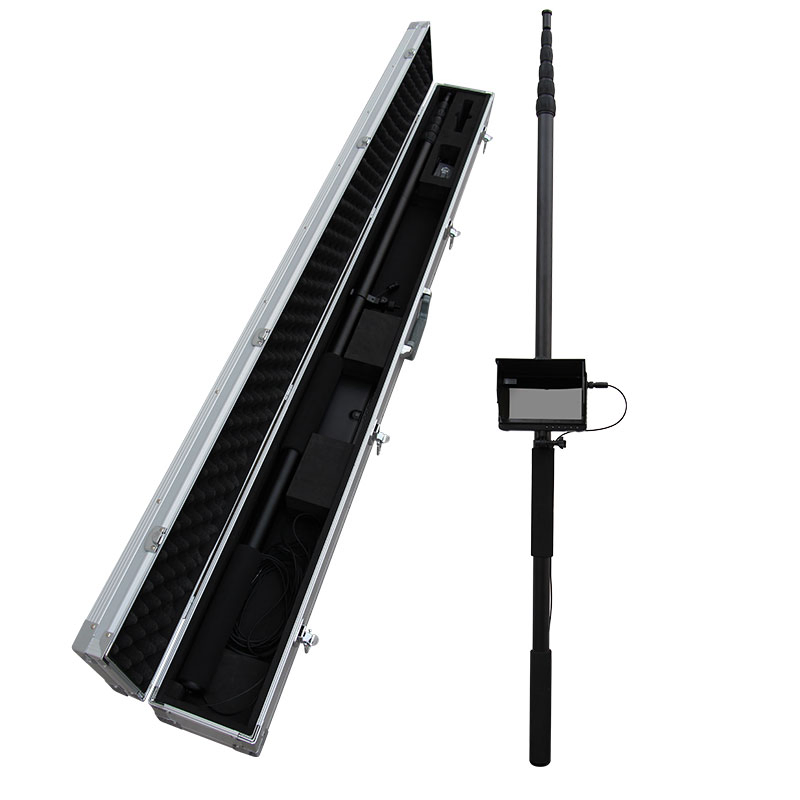 10 Meter Long Telescopic Pole Video Inspection Camera System for High Buliding, Ceiling Roof, Bridge Checking
