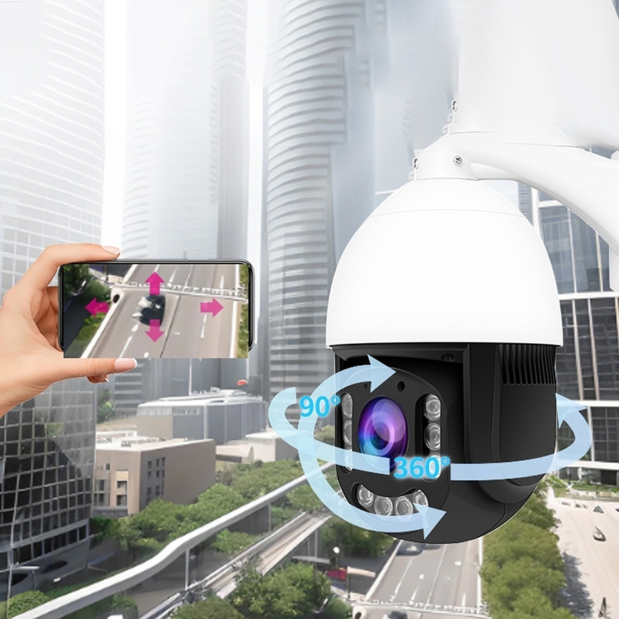 Outdoor 5MP IP Camera 360° Rotating Camera Face Recognition Security PTZ Camera NVR Security System Ultra-Low Latency Thermal Camera