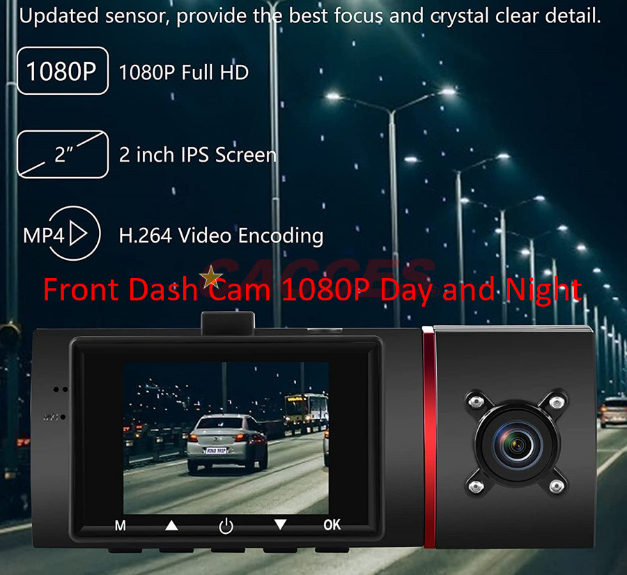 Dual 1080P Dash Cam, Triple Front Cabin Rear Car Camera,Loop Dash Camera with Infrared Night Vision,24hr Motion Detection Parking Mode,G Sensor Accident Record