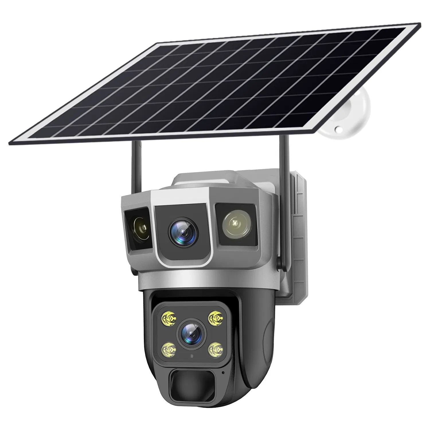Video Screen WiFi/4G Solar CCTV Security IP Camera with Smart Light &amp; Sound Alarm, PIR Motion Detection