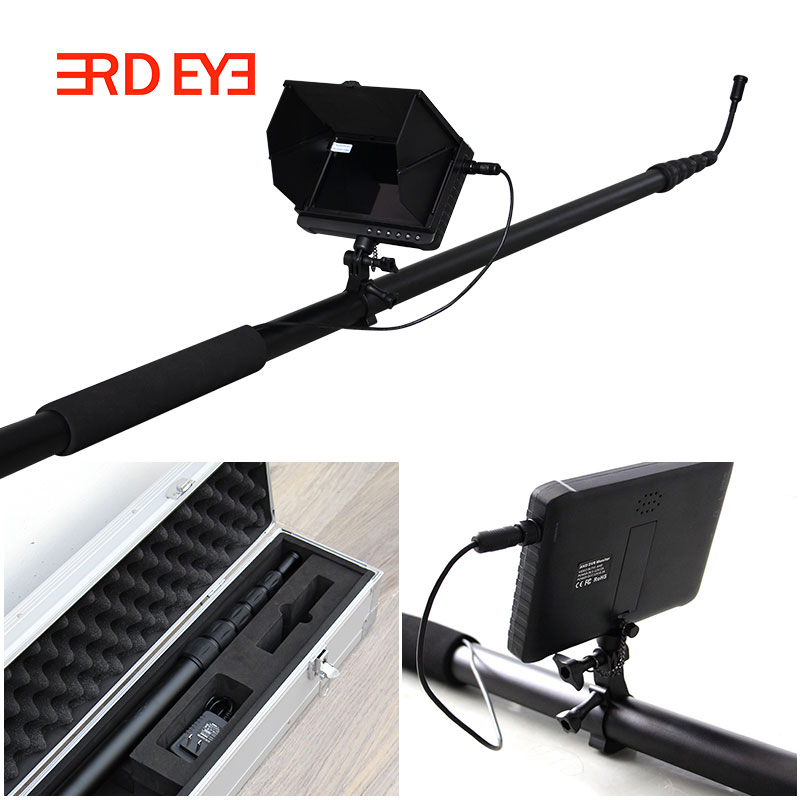 Customized 8-10meter Telescopic Pole HD Video Inspection Camera System for High Bridge, Building Wall Inspection