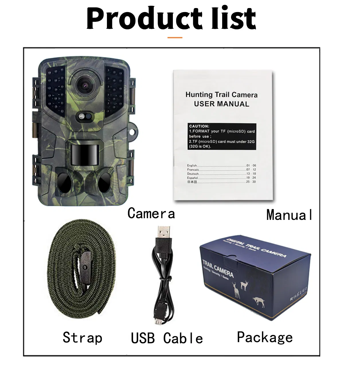 20MP / 16MP / 12MP/8MP 1080P Wildlife Trail Digital Scouting Hunting Camera Night Vision Bright Animal Camera (PR800)