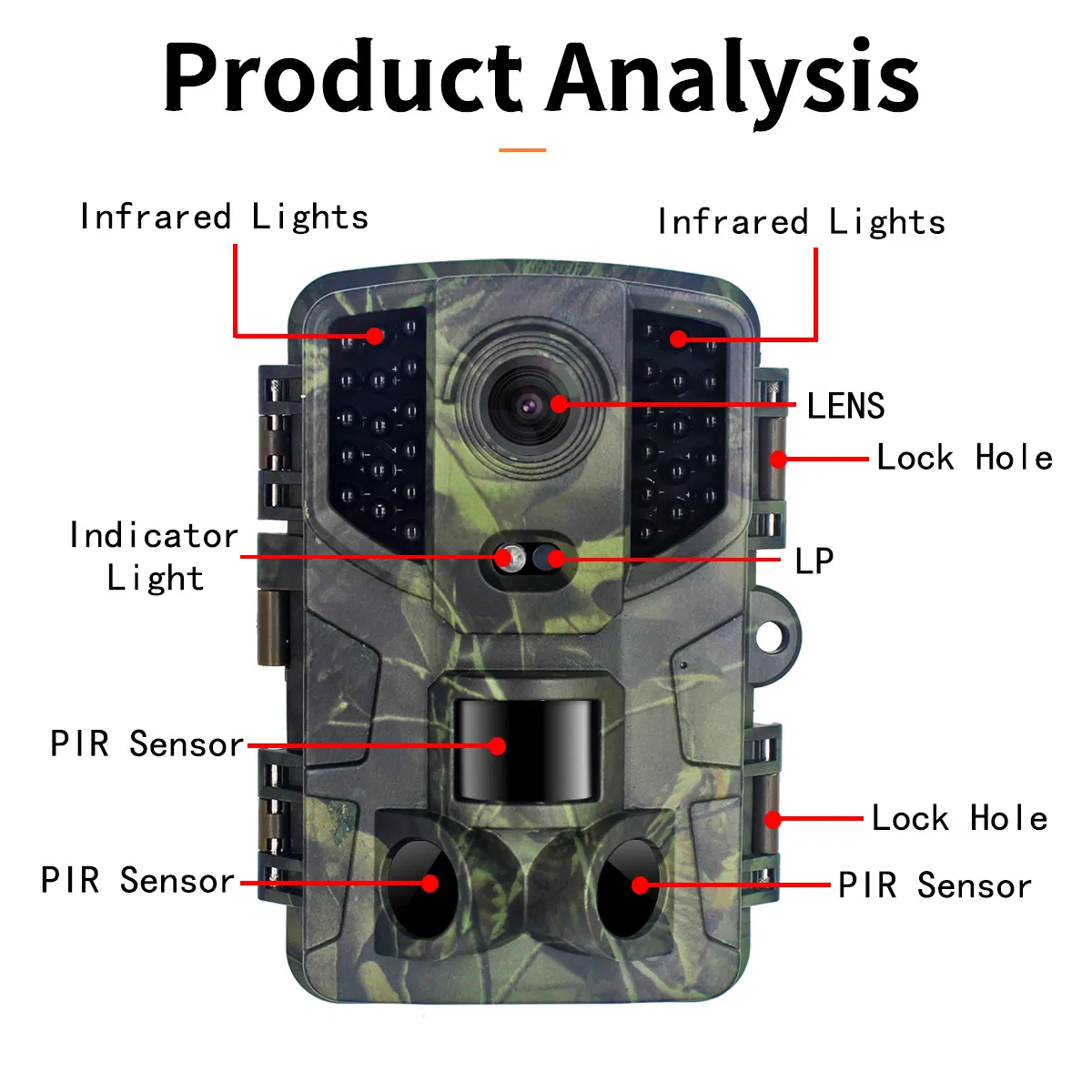 20MP / 16MP / 12MP/8MP 1080P Wildlife Trail Digital Scouting Hunting Camera Night Vision Bright Animal Camera (PR800)
