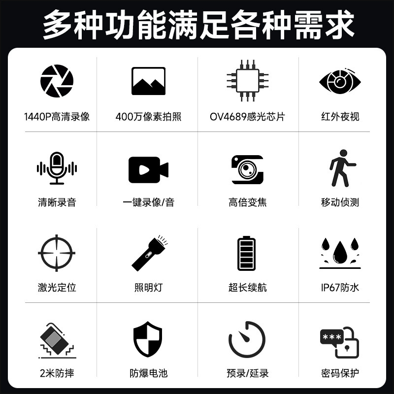 Compact IP68 Body Camera for Security with 4G Connectivity