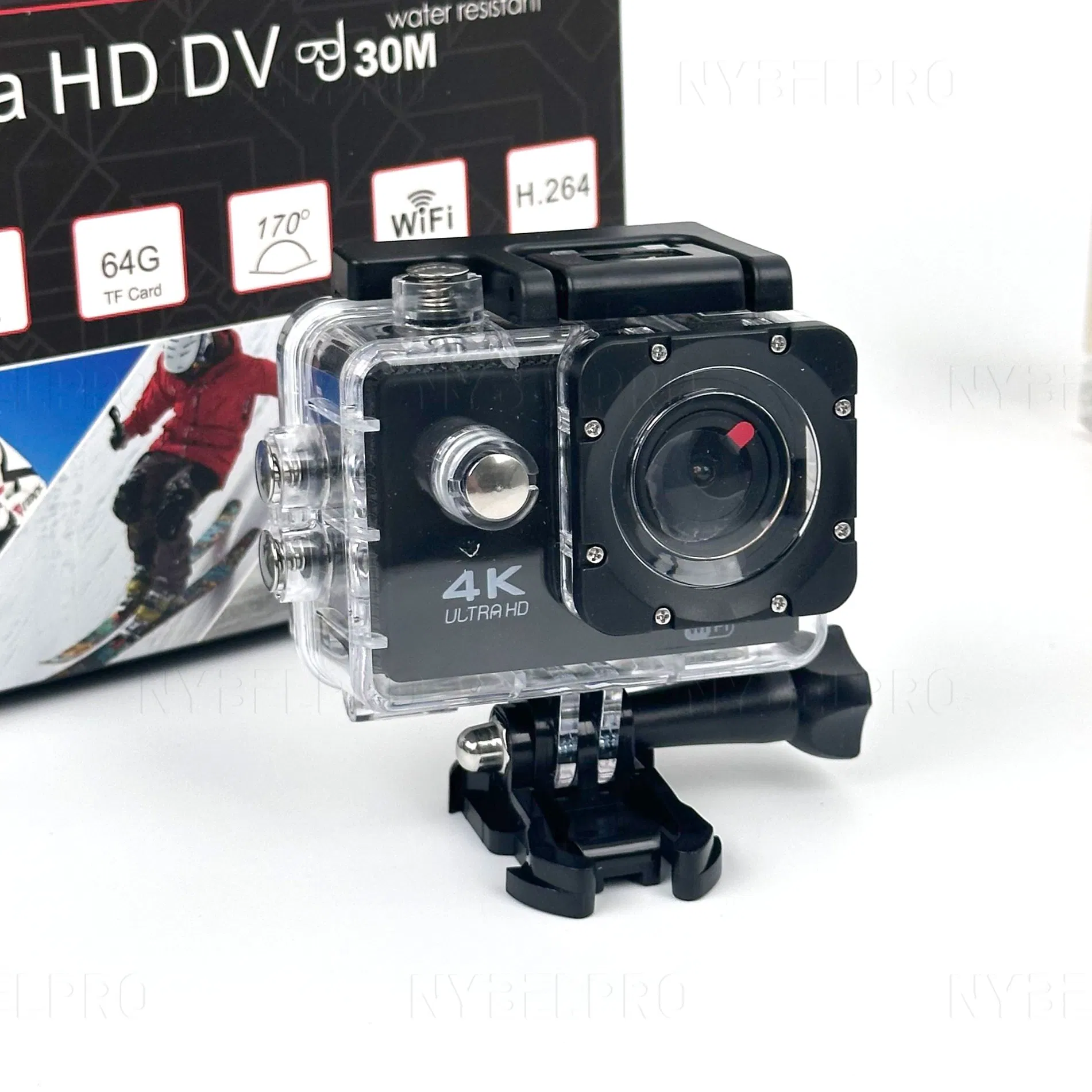 Waterproof 4K Camera Professional Mini Sports Camera Todotiempo HD Action Camera Support SD Card for Outdoor Sports, Diving Activities Video Camera