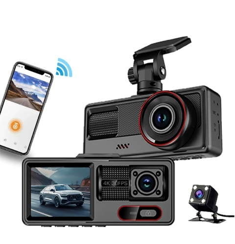 Three Lens Car DVR Camera WiFi Super Night Vision Front Dash Camera