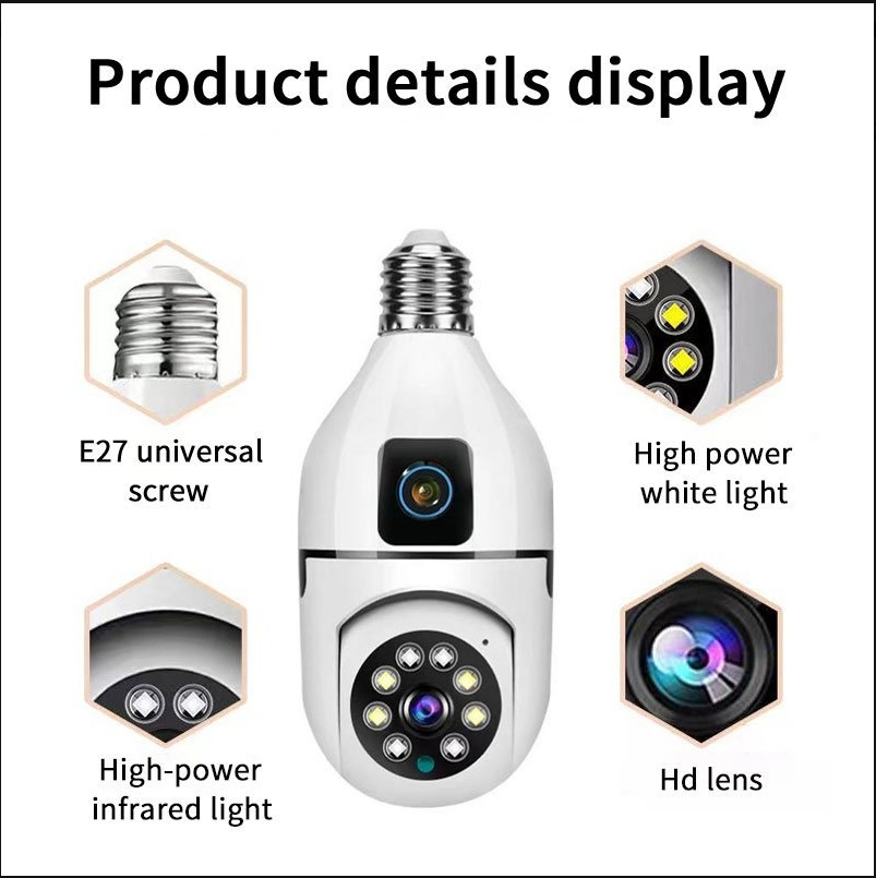 360-Degree Panoramic CCTV Fisheye Bulb WiFi Home Security IP Camera
