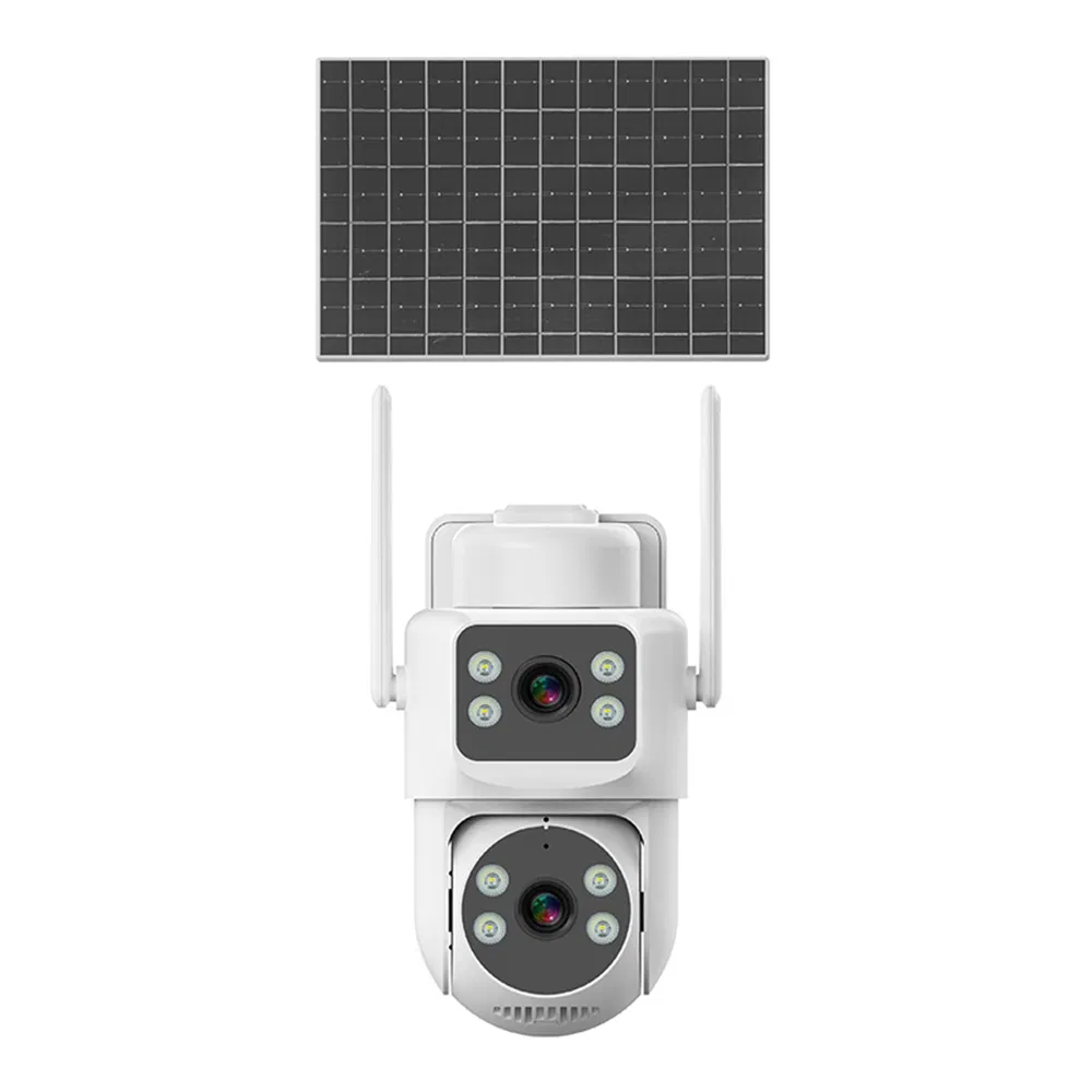 G4-P1fd-M2X 2MP+2MP Aov Aor 4G Solar CCTV IP PTZ Security Camera Dual Two Lens SIM Card Cloud Storage Auto Tracking for Outdoor Use