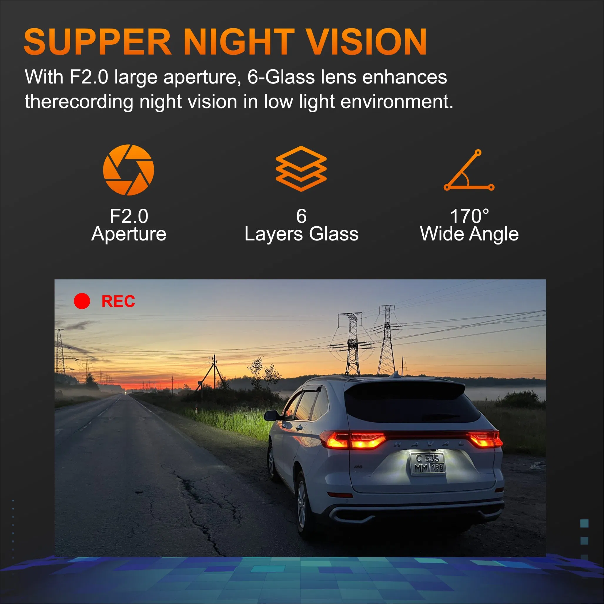 Ultra HD Front Dash Camera with GPS Tracking and Night Vision
