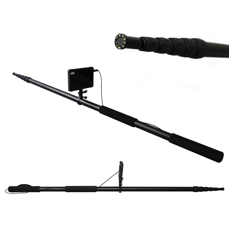 8m/27feet Long Flexible Telescopic Pole Camera System for Pipe/ High Bridge/ Ceiling Wall Inspection