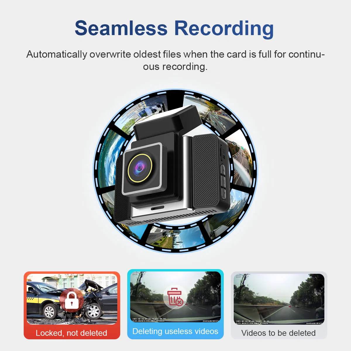 2K Front Rear TF Card 24h Parking Mode WiFi Car Dash Camera