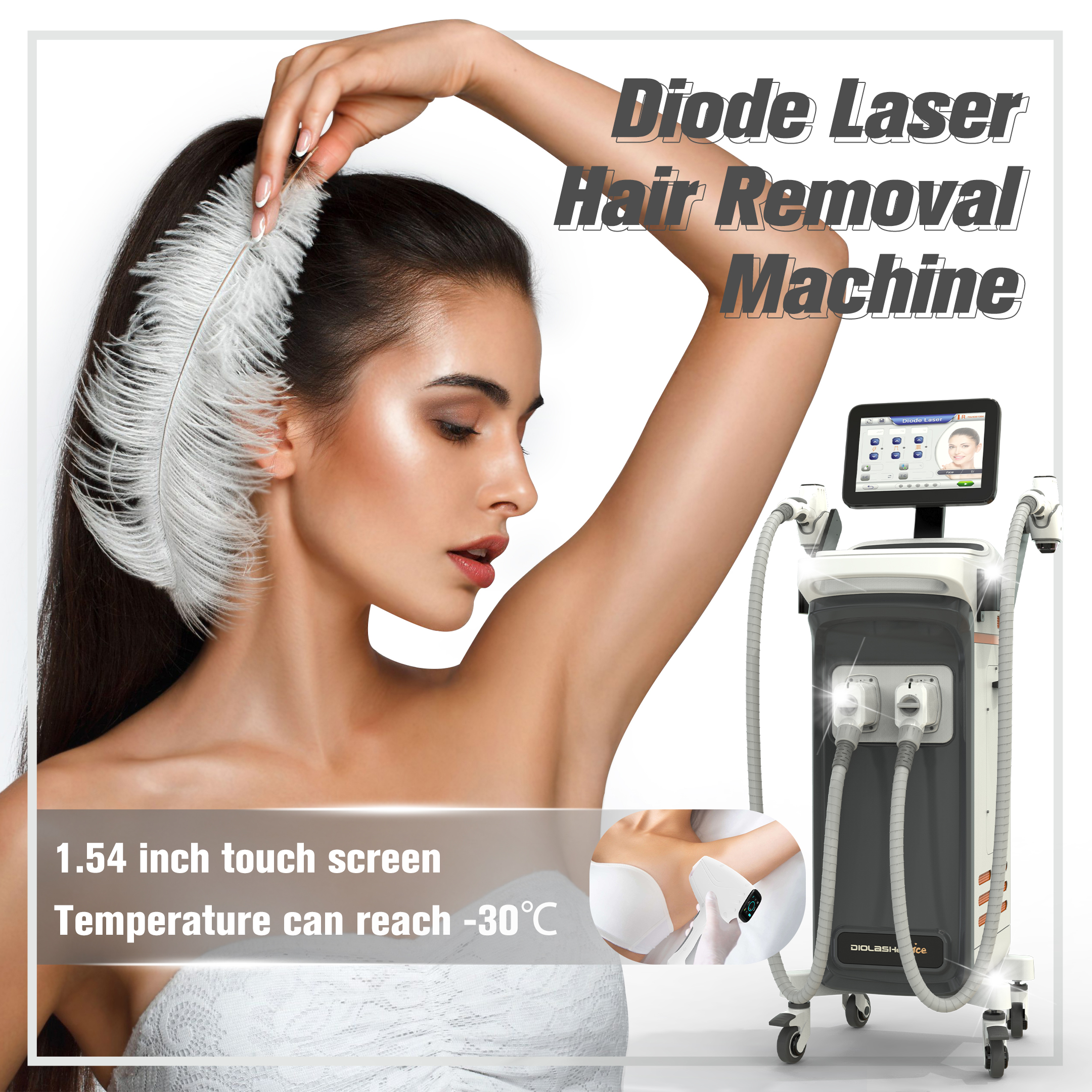 New Beauty Painless 4 Wavelengths 755 808 940 1064 Ice Diode Laser Hair Removal Machine for All Skin Tones