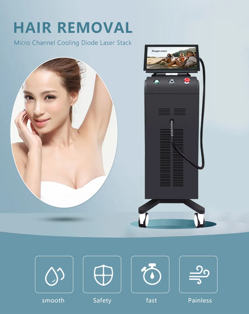 Advanced 3-Wavelength Laser Hair Removal System for Silky Skin