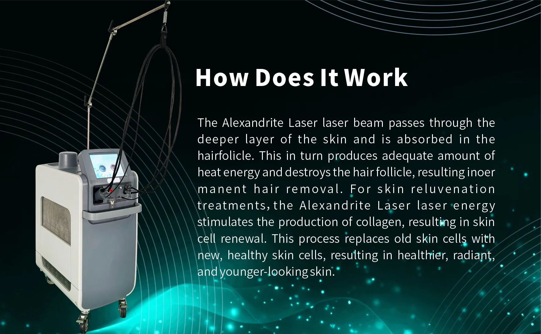 Alex Laser Machine Hair Removal 755nm 1064nm Long Pulse Laser Alexandrite Laser
