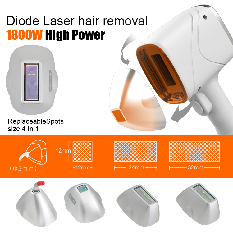 Approved MDR High 808nm Diode Laser Hair Removal Machine 755nm 808nm 940NM 1064nm Spot Sizes 1200W Home Use Body Intimate Armpit