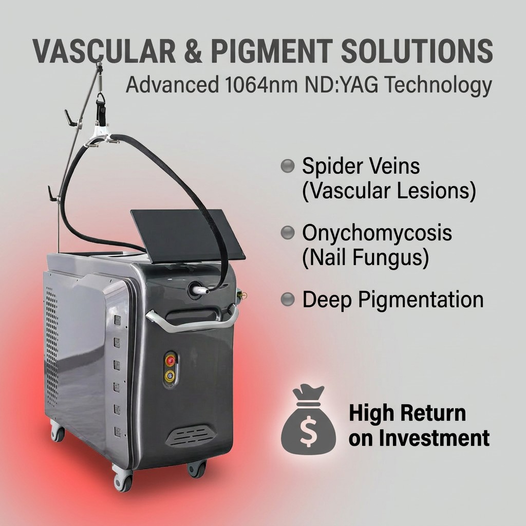755nm 1064nm Dual Laser Professional Salon Full Body Hair Removal Machine Adjustable Energy Pulse Width for Age Spot Removal