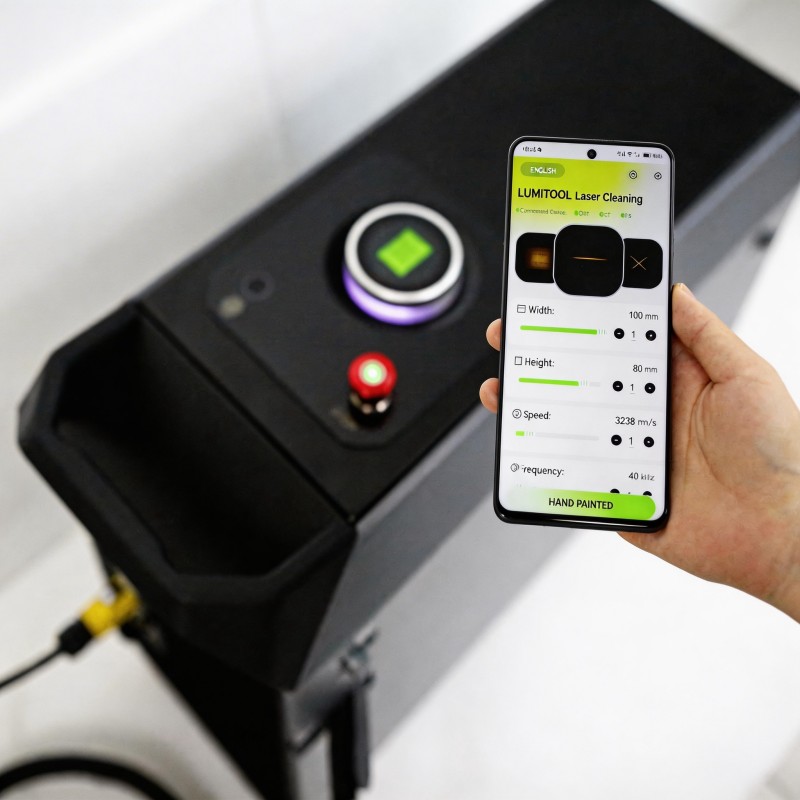 100W Eco Friendly Mobile Air Cooled Laser Surface Cleaner Device Non Contact Clean Fingerprint Switch Pro HF LASER