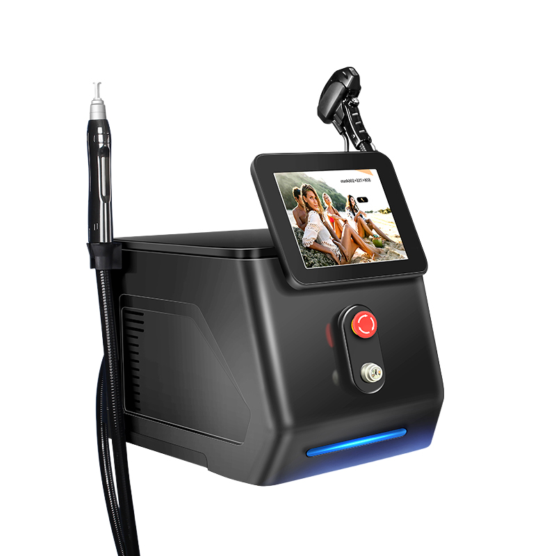 Professional Diode Laser Hair Removal Machine 1064nm Multi-Wavelength 2-in-1 Handheld Face &amp; Body Hair Removal Plastic UK Plug