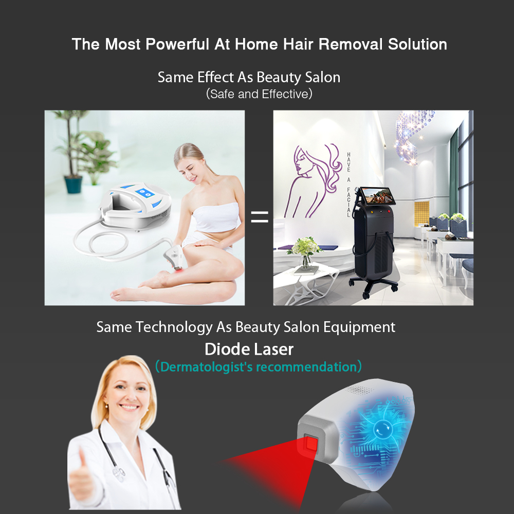 Easy Operation Fast Results Mini Hand Held Plastic Laser Hair Removal Machine Skin Rejuvenation Face Armpit Body Home Diode 808