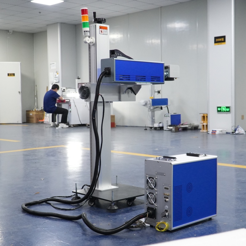High-Speed Flying Fiber Laser Marking Machine for Metal/Plastic/Glass, 1000mm/s Marking Speed, 0.01mm Precision,