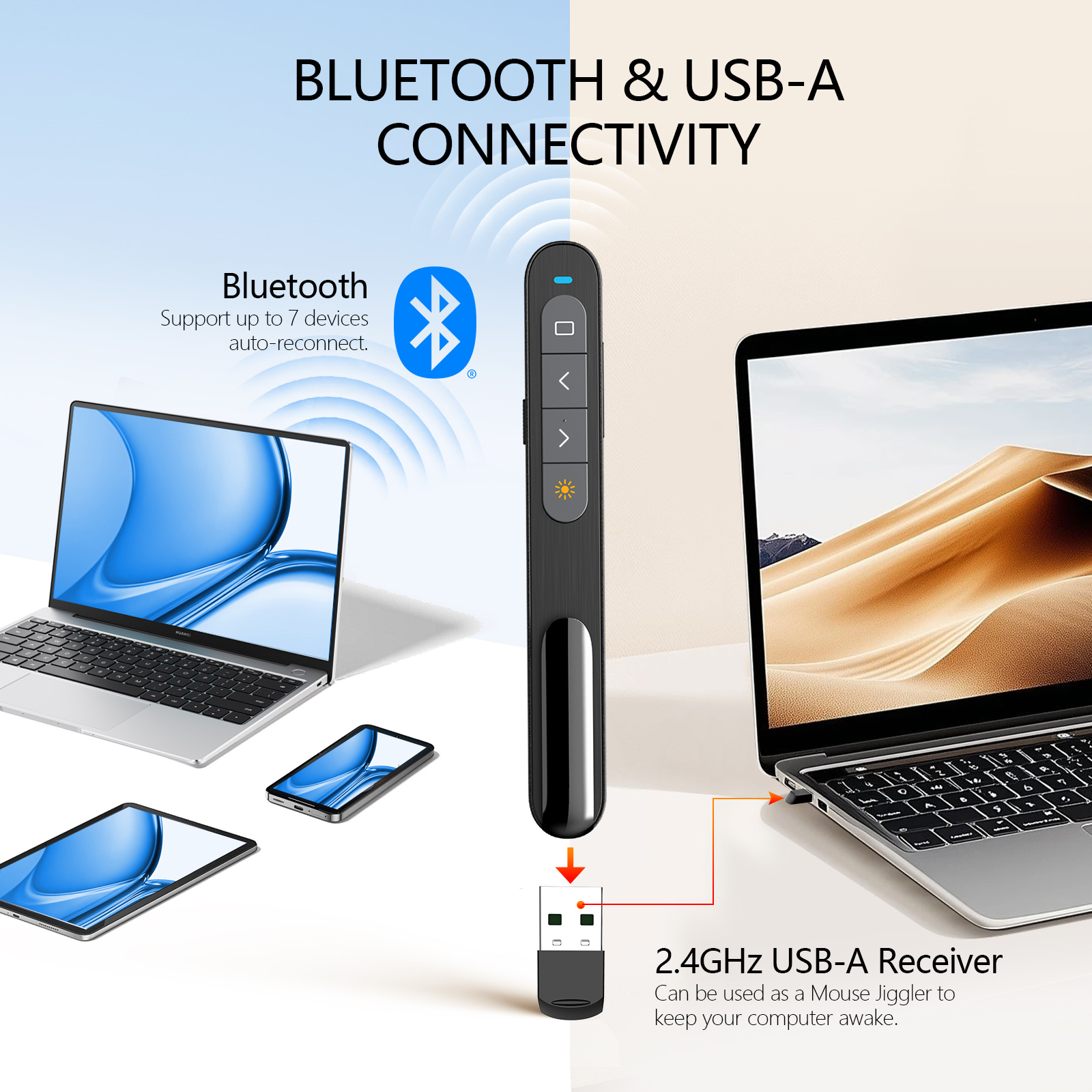 New Trend Product Volume Control Wireless Presenter Long Distance Bluetooth Laser Handheld Different Shape Laser Pointer
