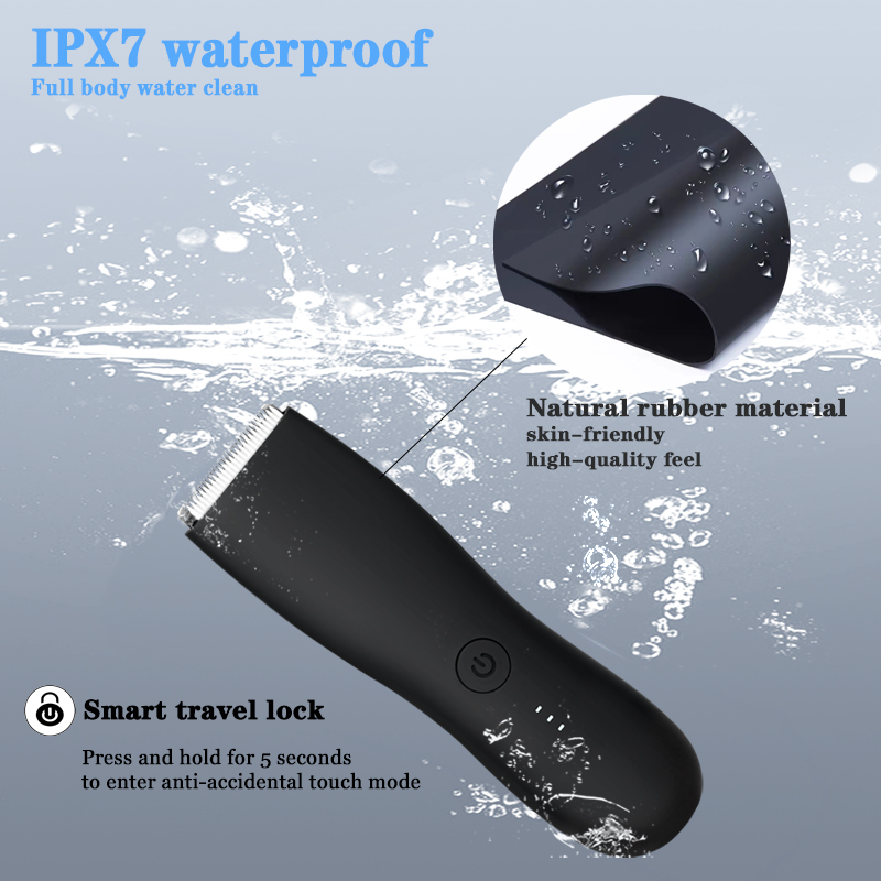 OEM Professional For Men Ceramic Blade Electric Epilator Shaver Body Groomer Kit Washable Waterproof LED-Light Hair Removal