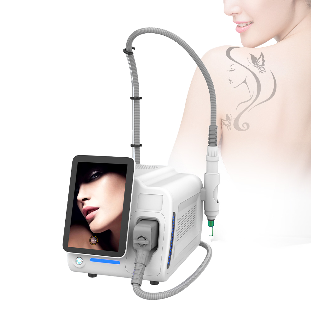 Portable ND YAG Laser Machine Q-Switched For Tattoo Removal Skin Whitening 1064nm 532nm 3 Handles CE