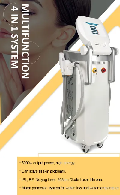 Professional IPL 808nm Diode Laser 4 in 1 System with USA Coherent Laser Bars