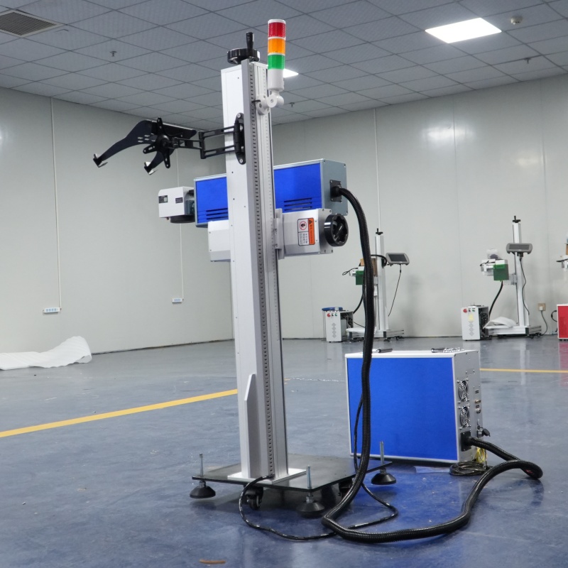 High-Speed Flying Fiber Laser Marking Machine for Metal/Plastic/Glass, 1000mm/s Marking Speed, 0.01mm Precision,