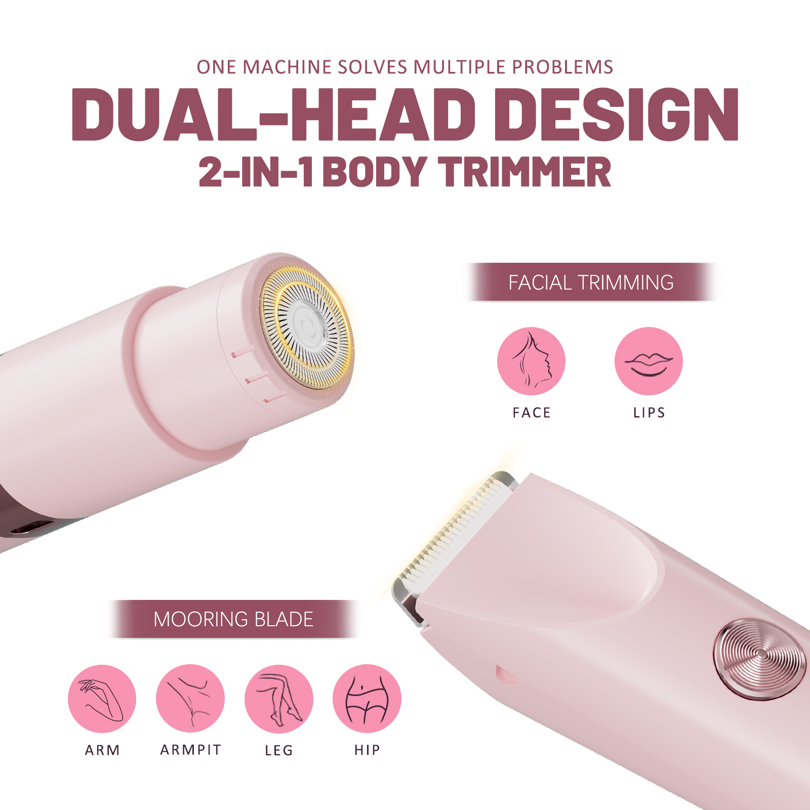 2 In 1 Electric Razors For Shower&amp;Travel Waterproof Shaver Pubic Hair Remover For Underarm Legs&amp;Bikini Bikini Trimmer For Women