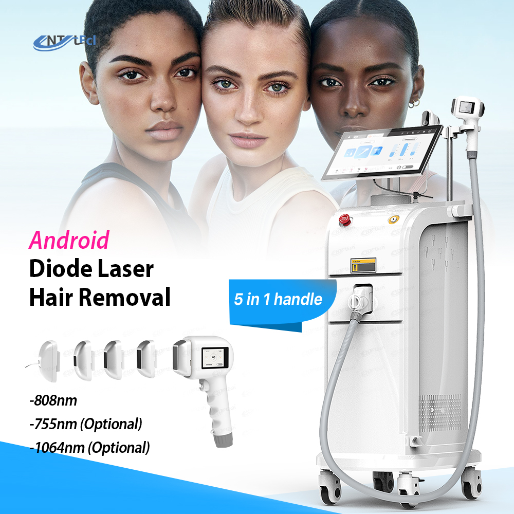 UNT Newest High Power Diode Laser 808 Nm Ice Platinum Titanium 4 Wavelength Diode Laser Hair Removal 2400W 3000W