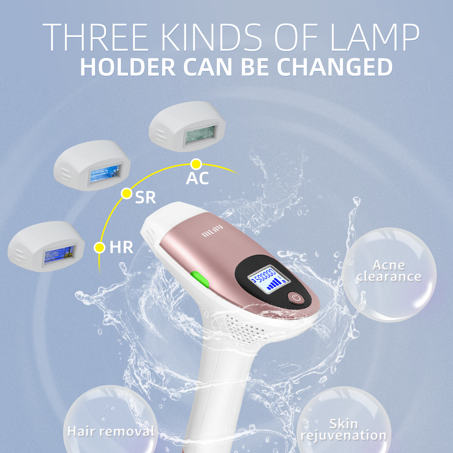 For MLAY T3 Portable 3-in-1 Laser Hair Removal IPL Beauty Equipment For Body Face Effective For Acne Treatment Skin Rejuvenation